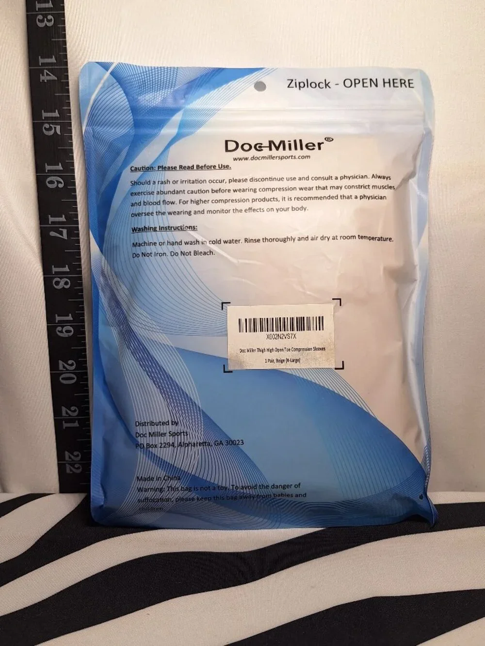 Doc Miller Compression Thigh High Open Toe Compression Socks - Beige